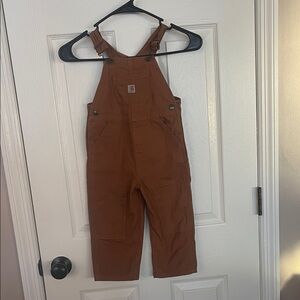 Carhartt Brown Overalls with Logo Patch